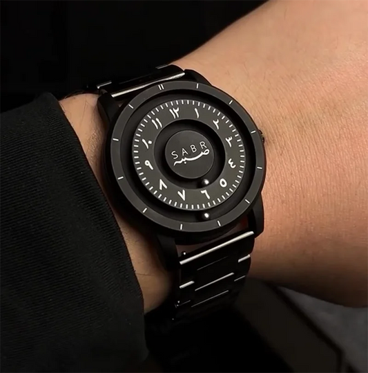 Sabr Arabic Numerals Men's Quartz Watch Fashion Luxury Stainless Steel Creative Sliding Hands Magnetic Watch