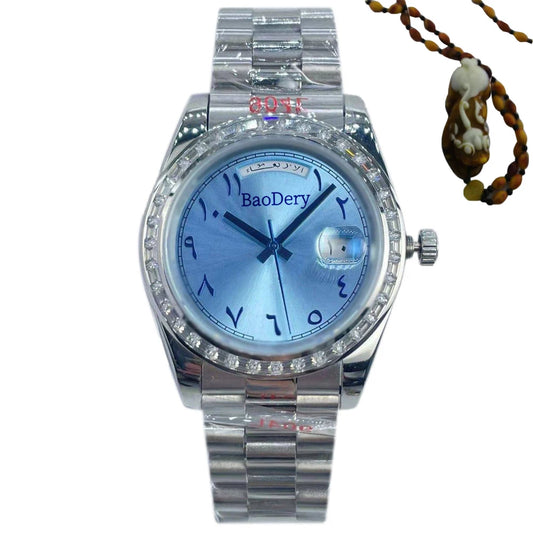 Customized Logo41mm fashionable men's watch, Arabic numerals, diamond watch, mechanical movement, the best gift for men