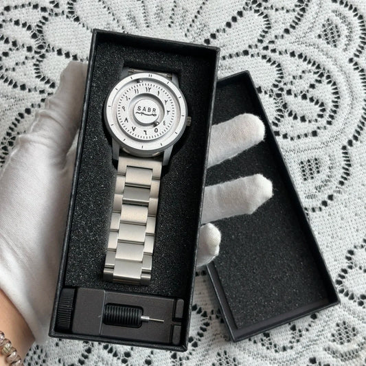 Sabr Arabic Numerals Men's Quartz Watch Fashion Luxury Stainless Steel Creative Sliding Hands Magnetic Watch