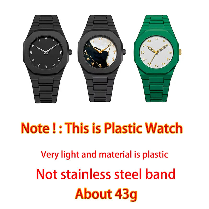 Popular Arabic Numerals Watch Hot Selling Fashion Black Wrist Quartz Watch for Men Matte Oil Sensitive Plastic Band Men's Clock