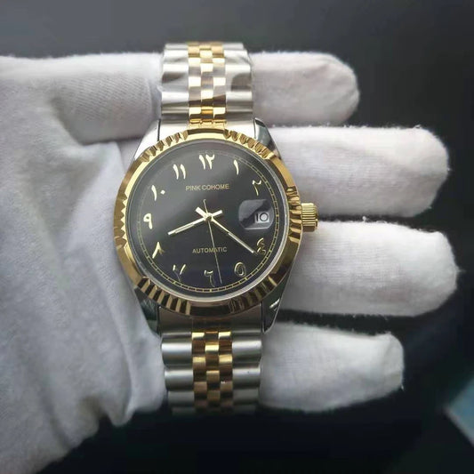 Steel Arabic Watches Branded Swiss Wristwatch Arabian Muslim Clocks Waterproof Automatic Movement Mechanical Machine