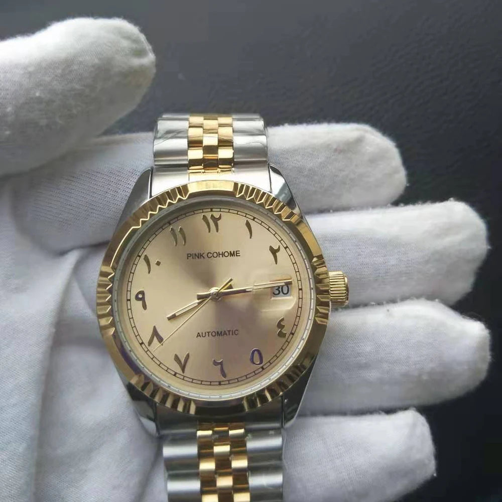 Steel Arabic Watches Branded Swiss Wristwatch Arabian Muslim Clocks Waterproof Automatic Movement Mechanical Machine
