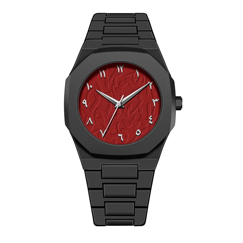Popular Arabic Numerals Watch Hot Selling Fashion Black Wrist Quartz Watch for Men Matte Oil Sensitive Plastic Band Men's Clock