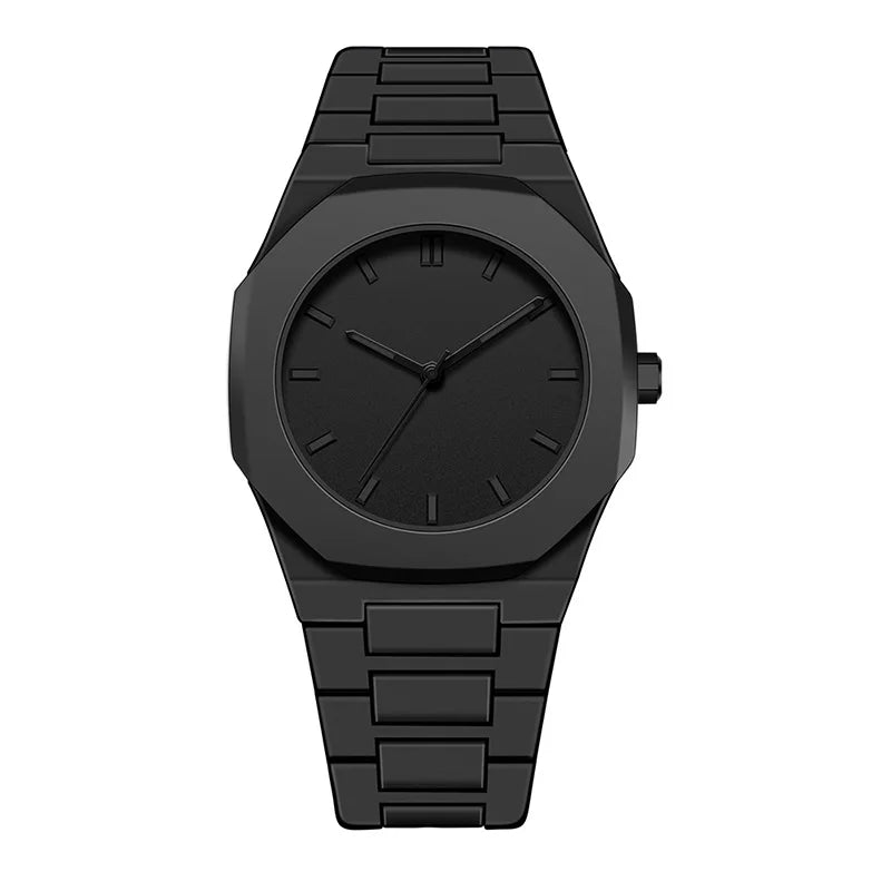 Popular Arabic Numerals Watch Hot Selling Fashion Black Wrist Quartz Watch for Men Matte Oil Sensitive Plastic Band Men's Clock